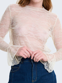 Maglia a maniche lunghe in pizzo