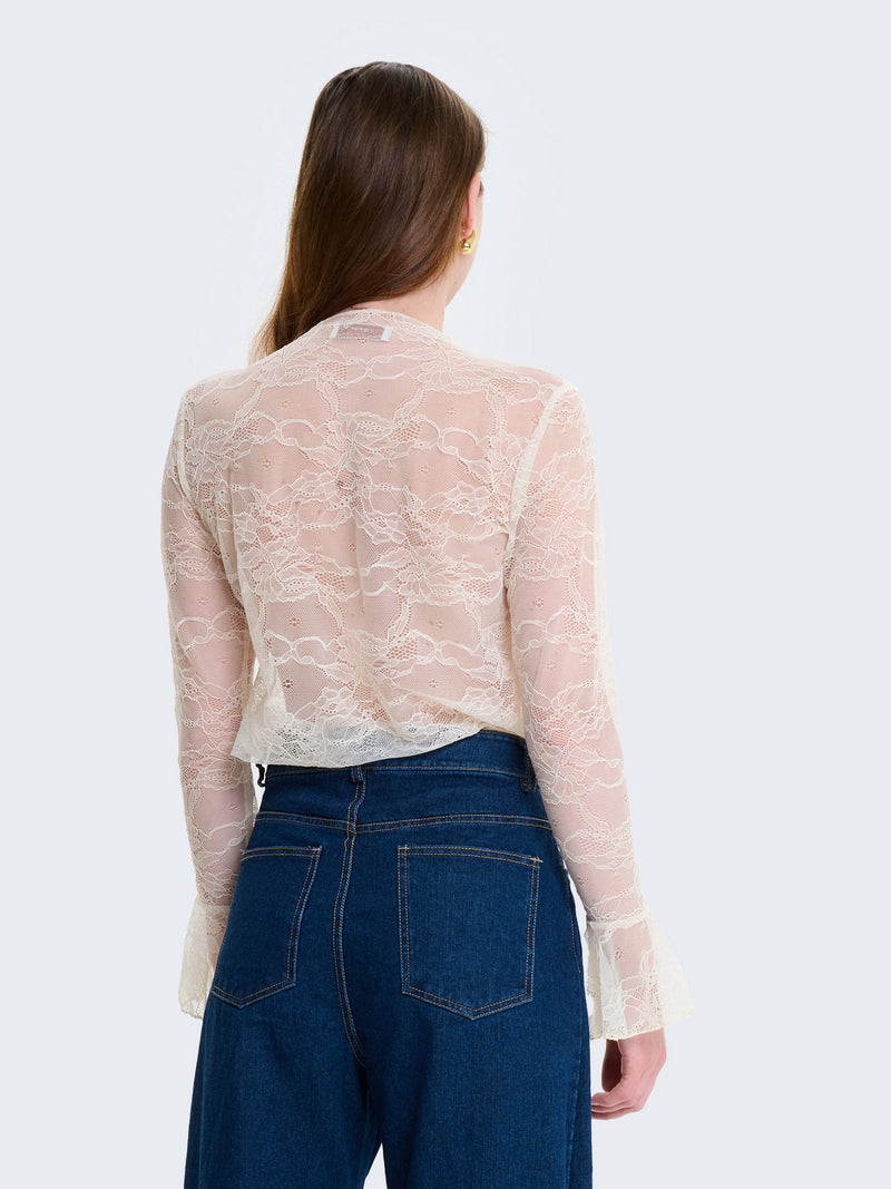 Maglia a maniche lunghe in pizzo