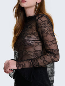 Maglia a maniche lunghe in pizzo