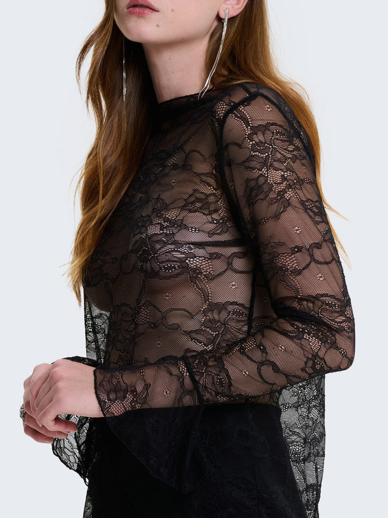 Maglia a maniche lunghe in pizzo