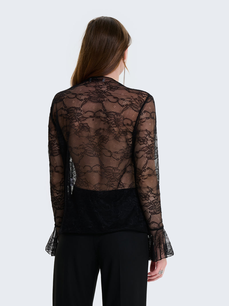 Maglia a maniche lunghe in pizzo
