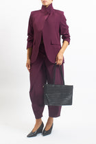 Giacca asimmetrica in cady con bottone