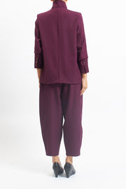 Giacca asimmetrica in cady con bottone