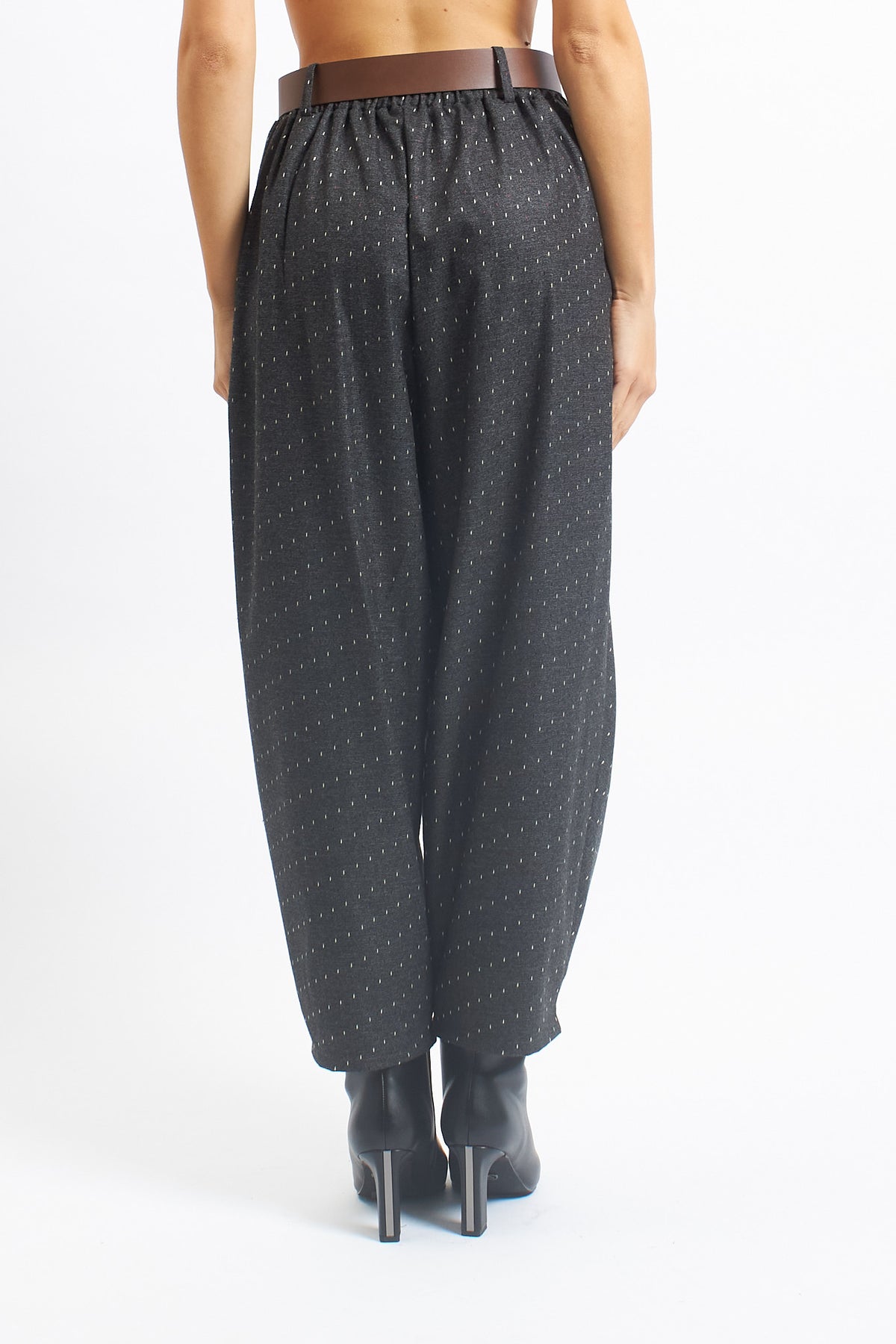 Pantalone barrell con pannello