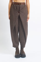 Pantalone barrell con pannello