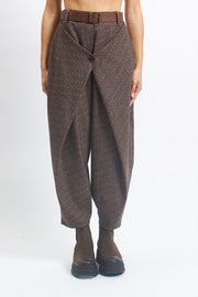 Pantalone barrell con pannello