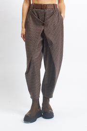 Pantalone barrell con pannello