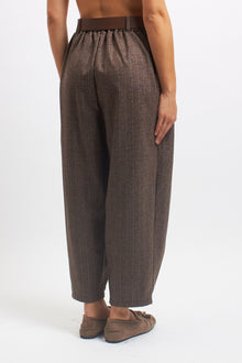 Pantalone gessato con pannello