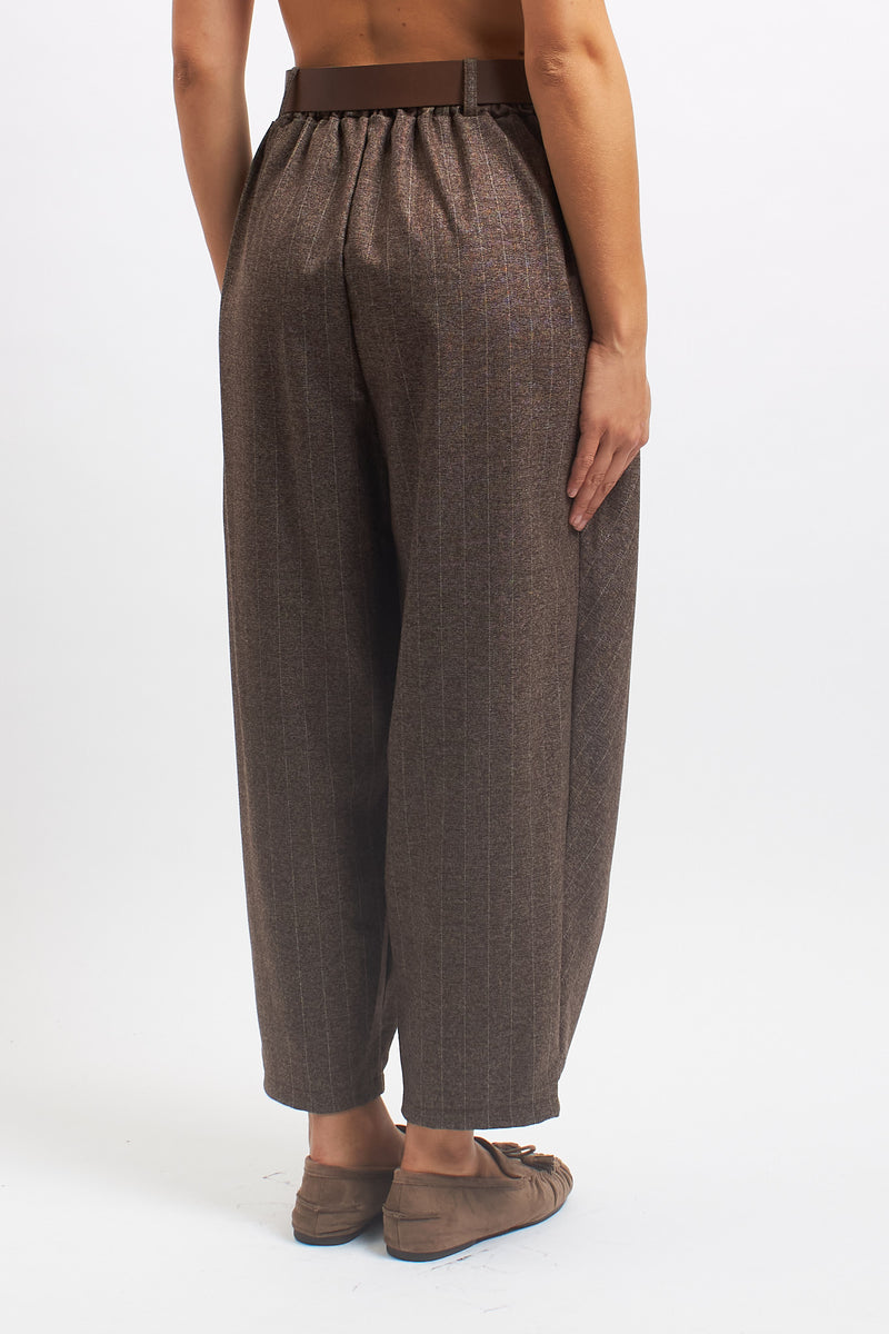 Pantalone gessato con pannello