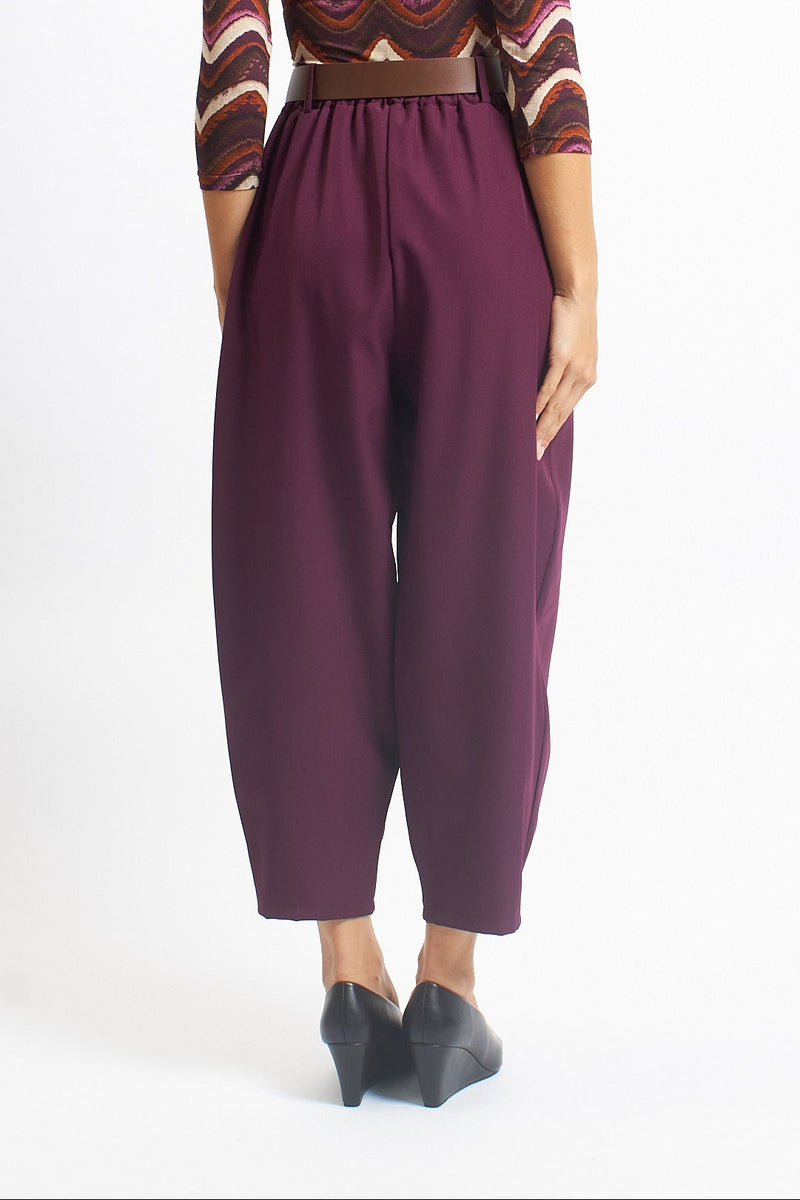 Pantalone barrel in cady con pannello