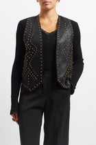 Gilet in ecopelle borchiato