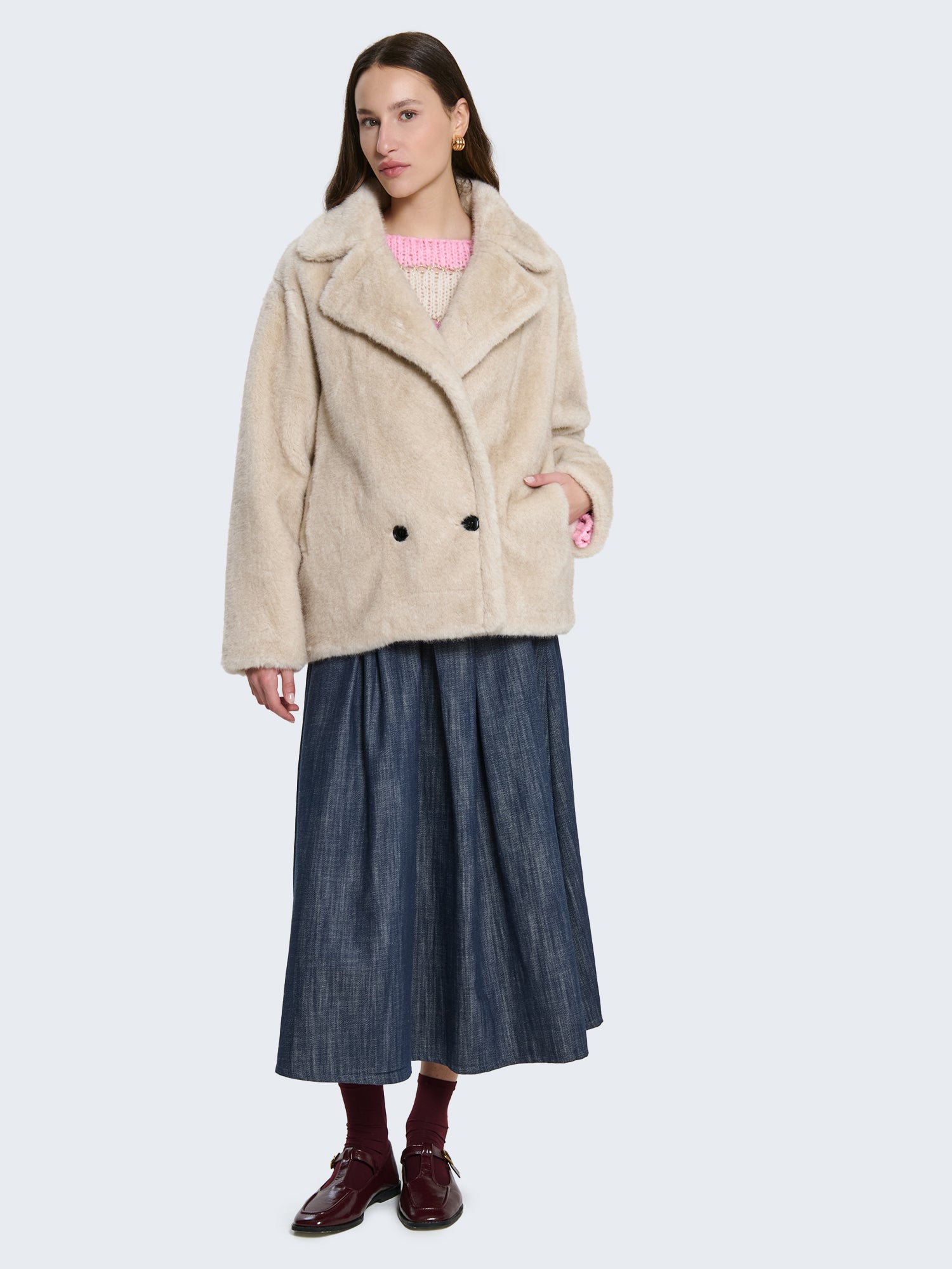 Gonna in denim con cintura