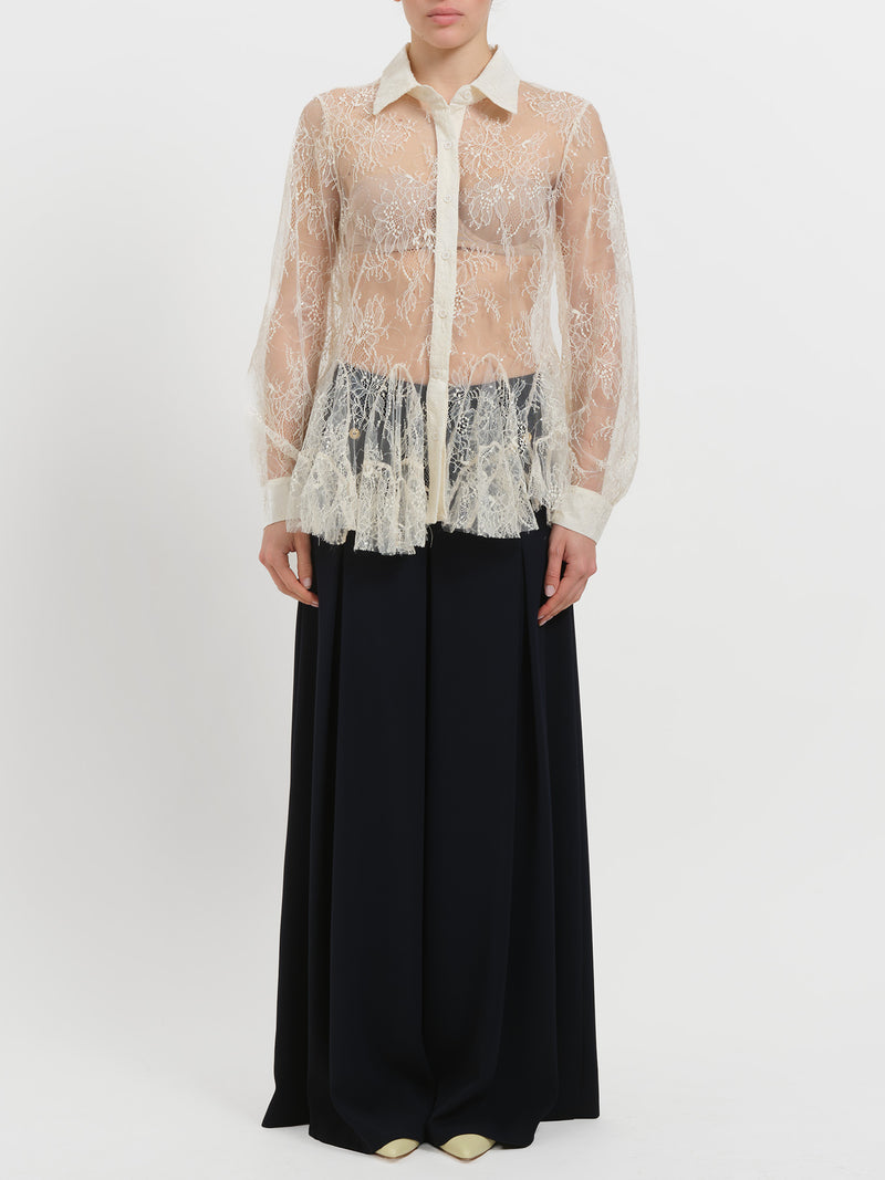 Camicia in pizzo con balze