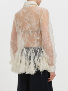 Camicia in pizzo con balze