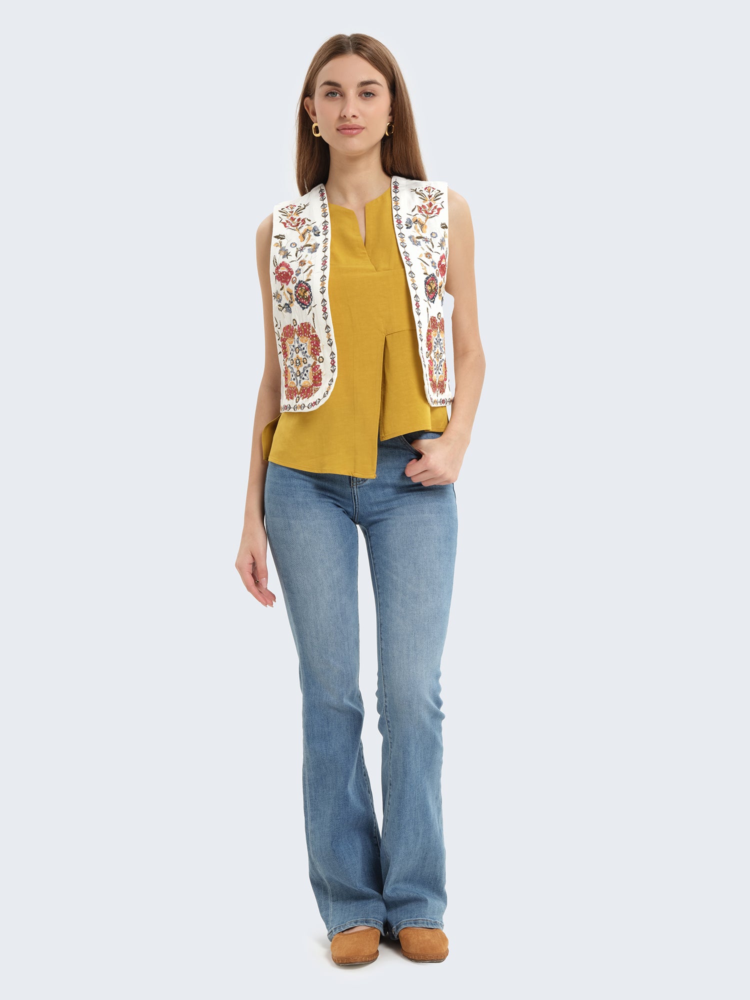 Gilet ricamato con paillettes
