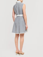 Abito oversize a righe con ricami