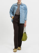 Giacca jeans oversize con strass