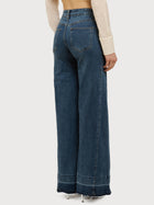 Jeans wide leg con orlo sfrangiato