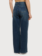 Jeans wide leg con taglio vivo