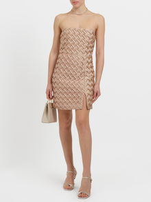 Abito corto con trama intrecciata