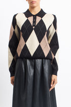 Maglia modello polo con fantasia geometrica