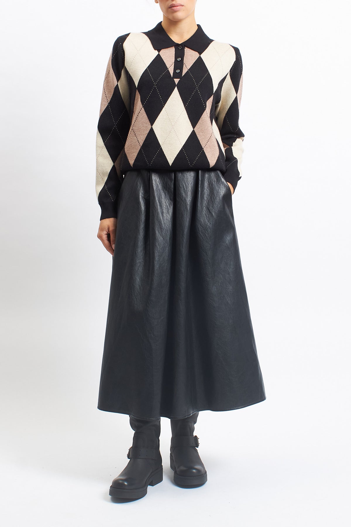 Maglia modello polo con fantasia geometrica