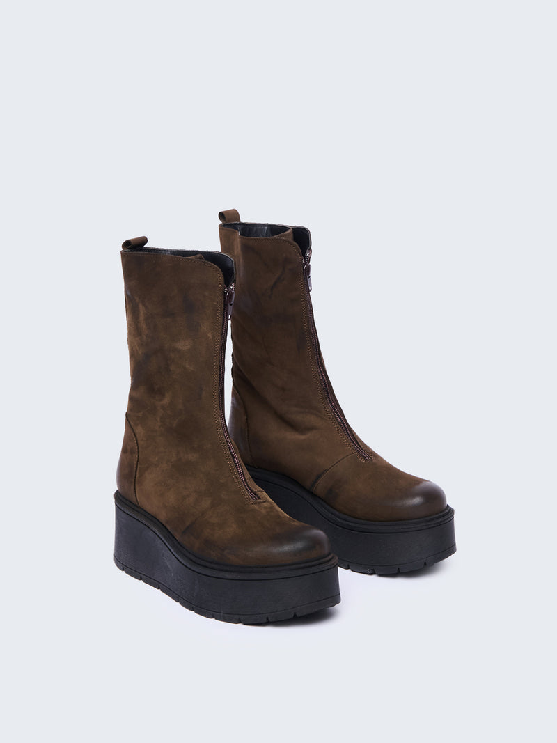 Stivaletto con platform e zip