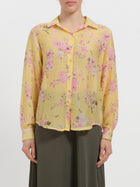 Camicia floreale in misto seta