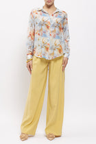 Camicia floreale in misto seta