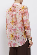 Camicia floreale in misto seta
