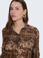 Camicia misto lana con fantasia