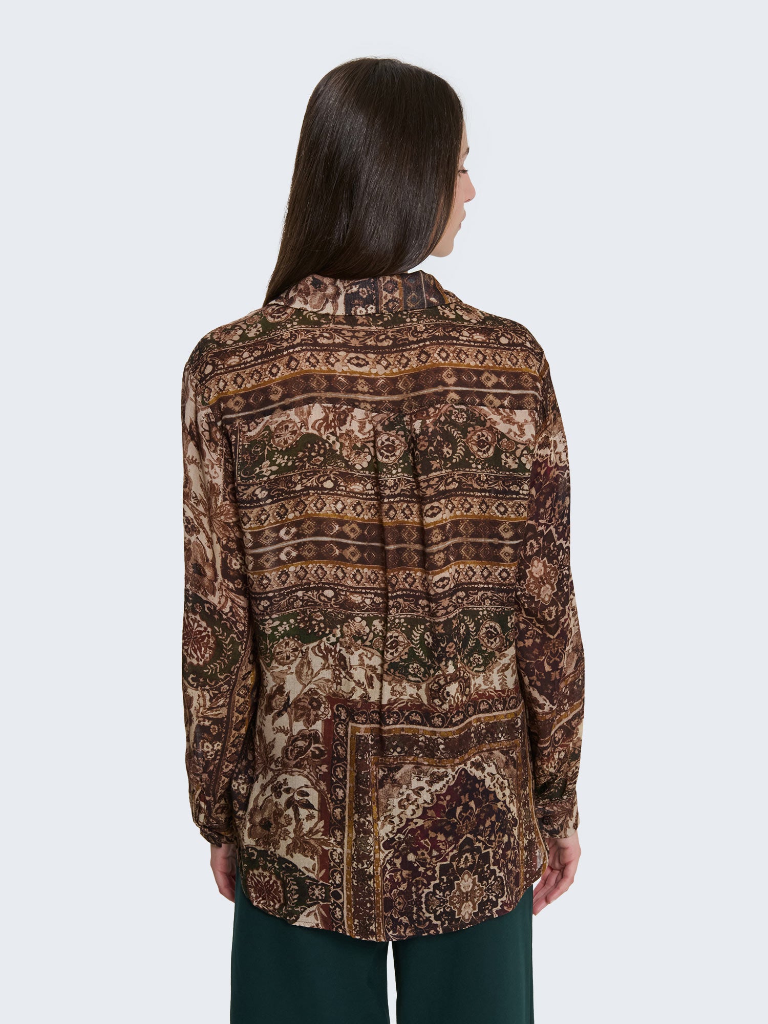 Camicia misto lana con fantasia