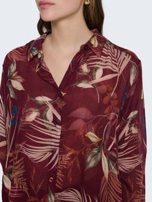 Camicia misto lana con motivo jungle