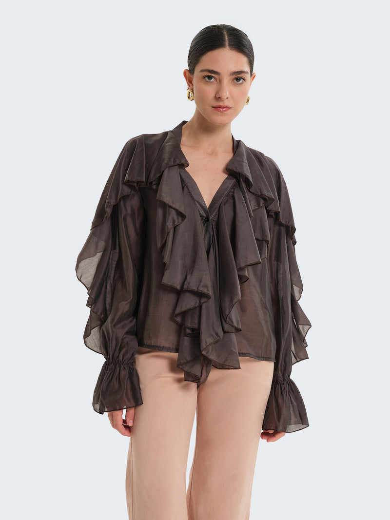 Camicia con volant