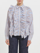 Camicia a righe con rouches