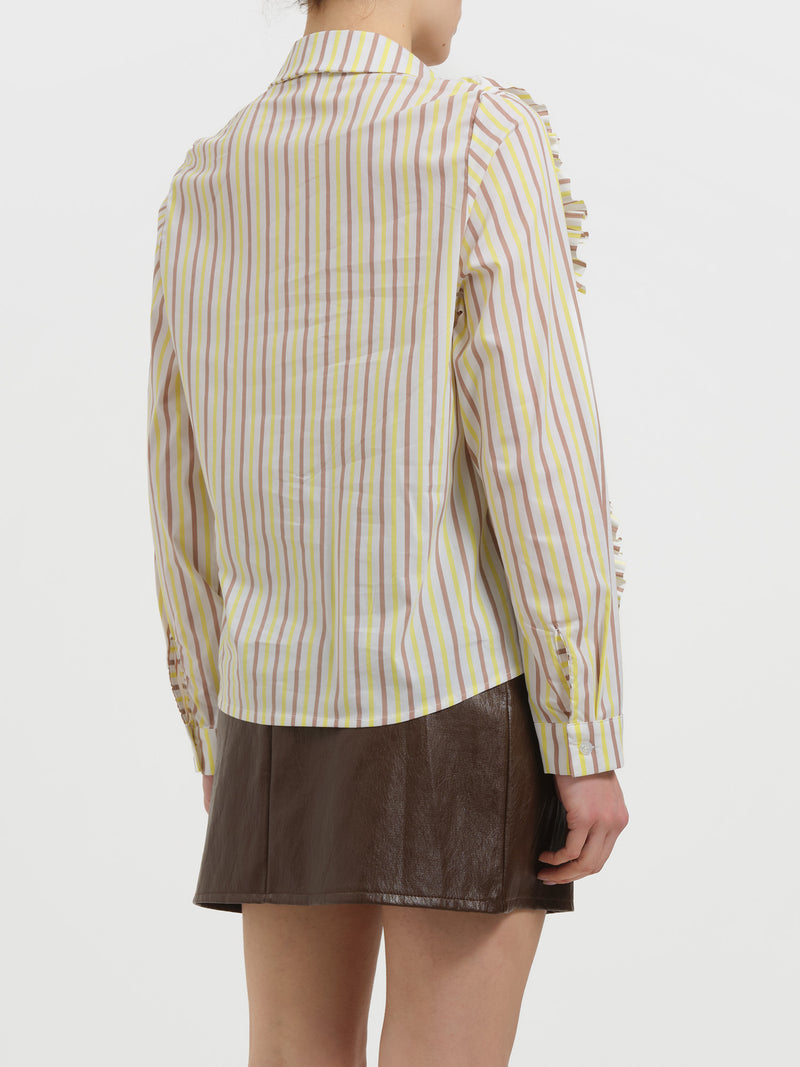 Camicia a righe con rouches