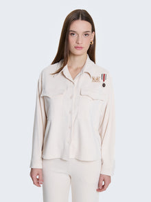 Camicia misto lana boxy con accessori