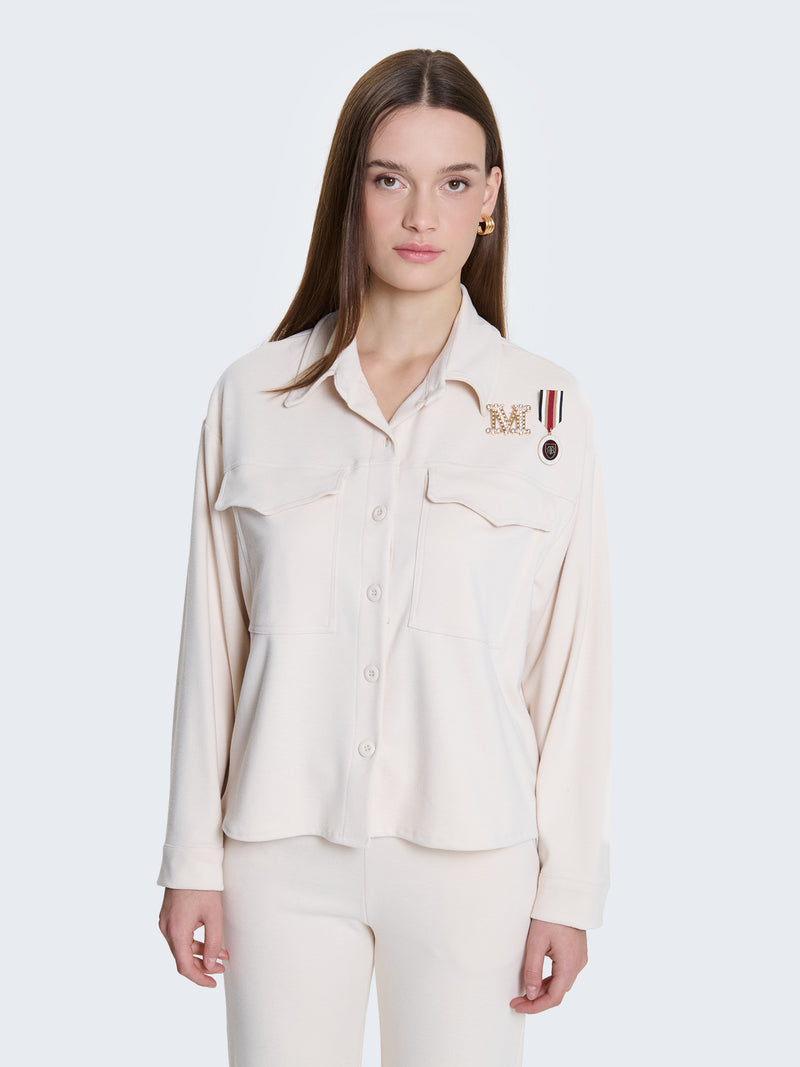 Camicia misto lana boxy con accessori