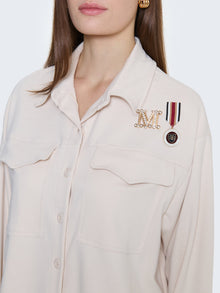 Camicia misto lana boxy con accessori