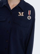 Camicia misto lana boxy con accessori