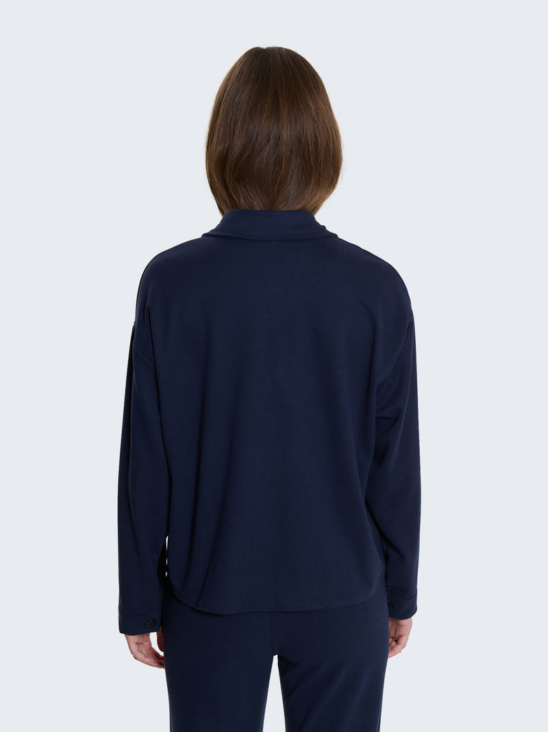 Camicia misto lana boxy con accessori