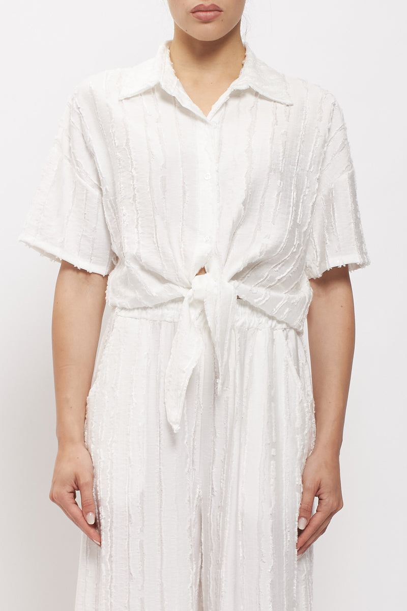 Camicia crop in viscosa
