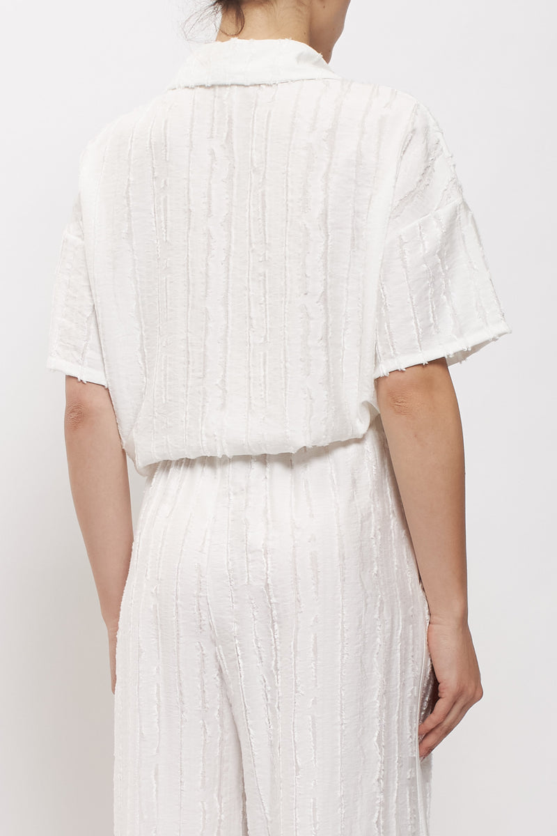 Camicia crop in viscosa