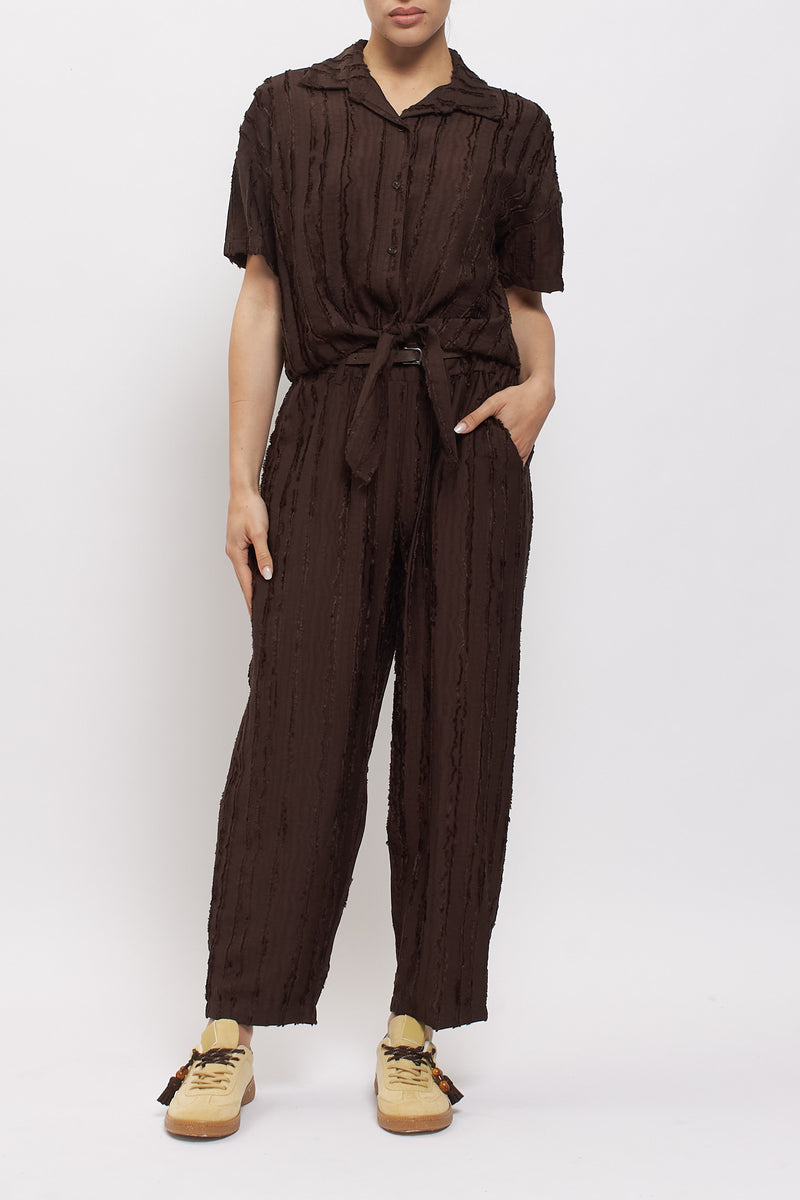 Camicia crop in viscosa