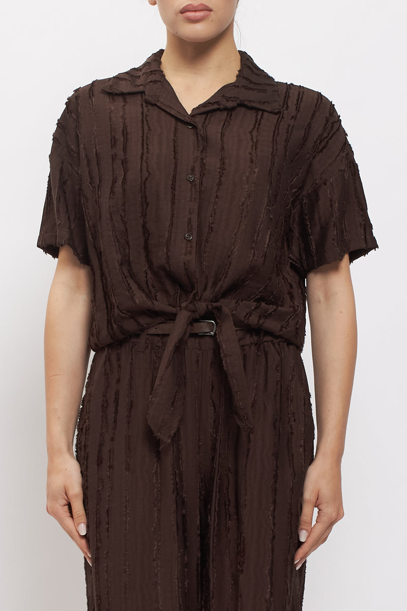 Camicia crop in viscosa