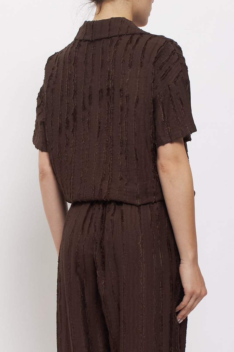 Camicia crop in viscosa