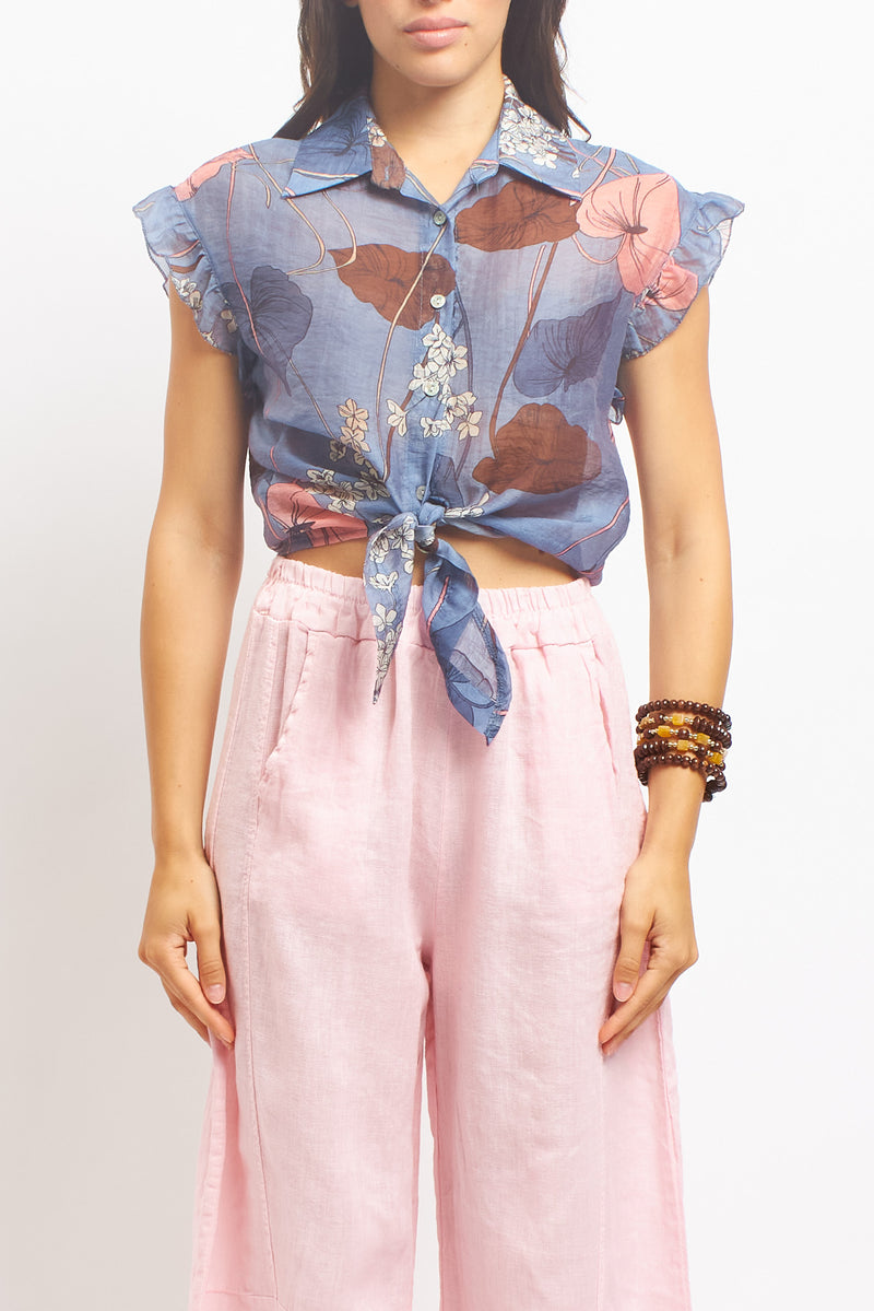 Camicia con fiocco fantasia