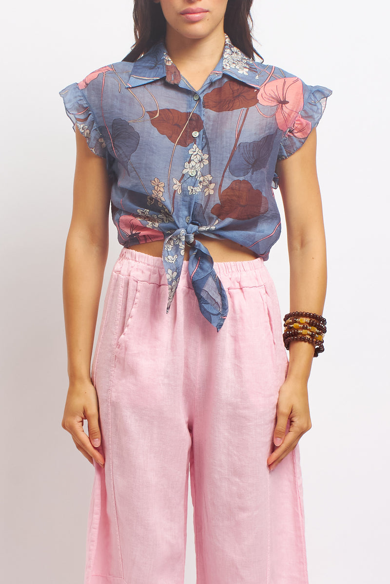 Camicia con fiocco fantasia