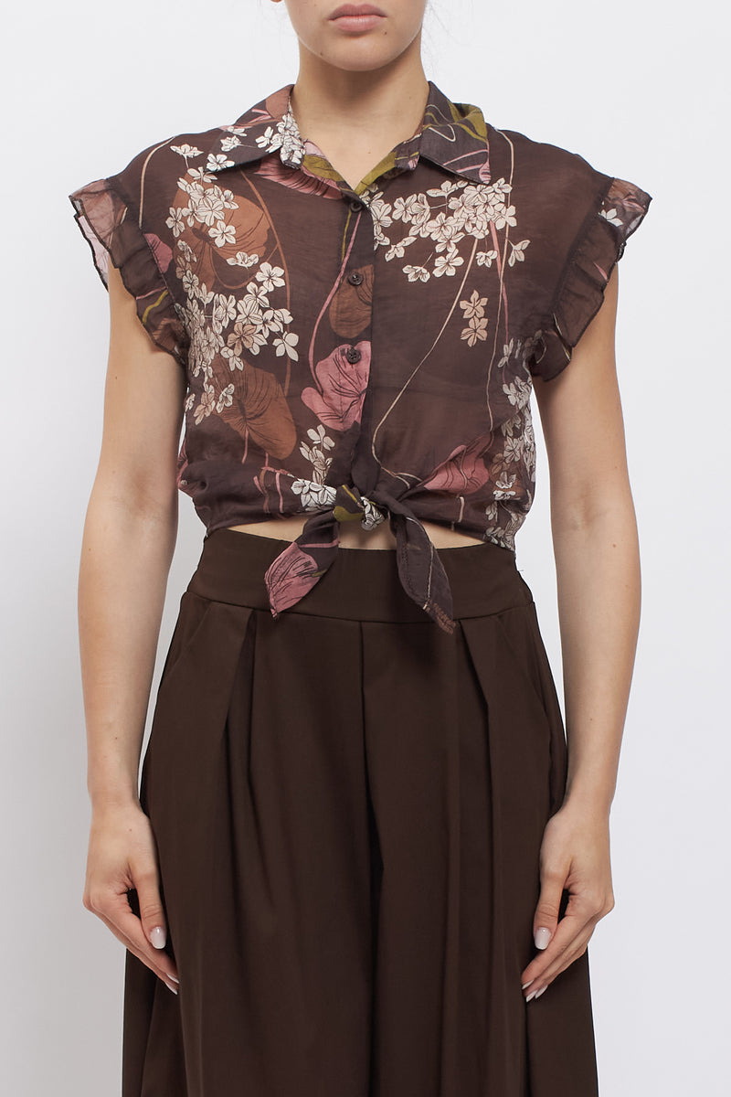 Camicia con fiocco fantasia