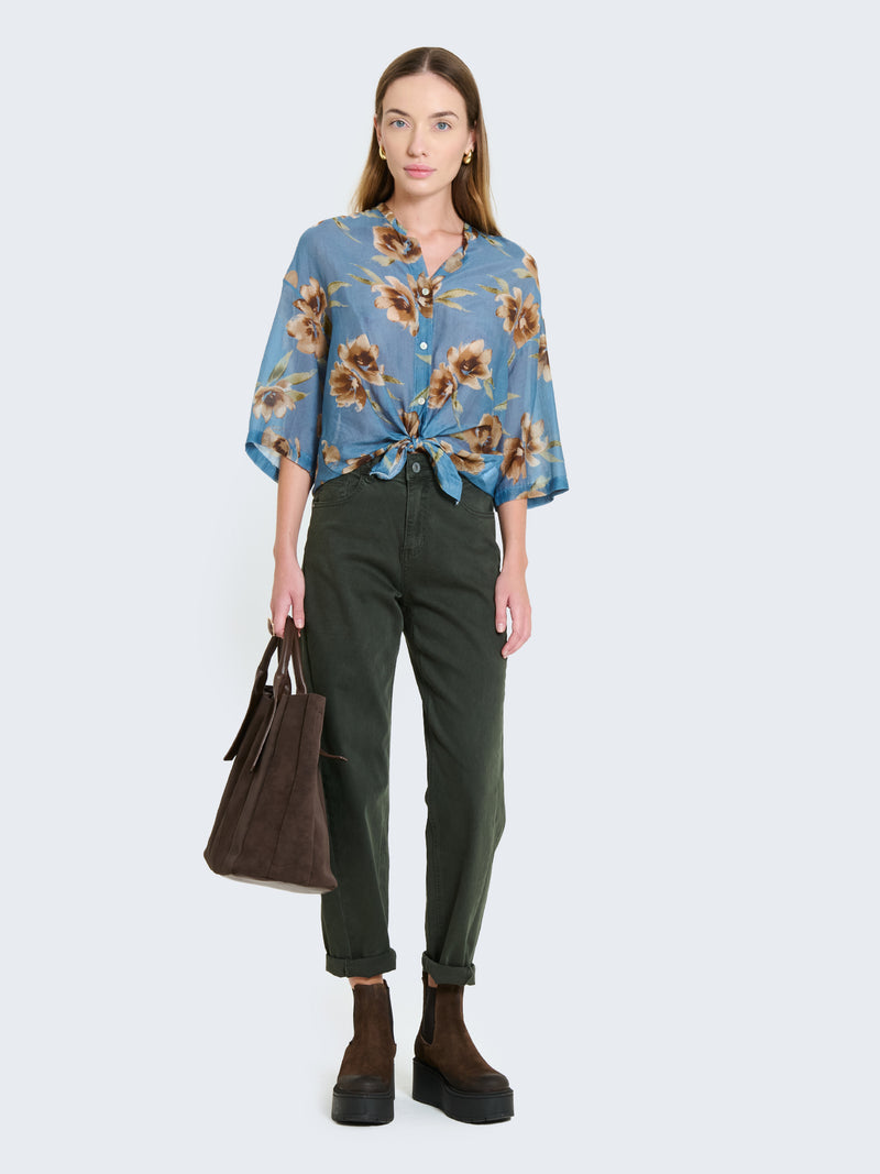 Jeans straight con risvoltino